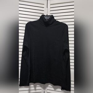 Encore by Idina Menzel Rib Turtleneck Long Lettuce Sleeve  A518970 Black Size XL